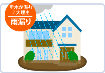 垂木が傷む2大理由：雨漏り