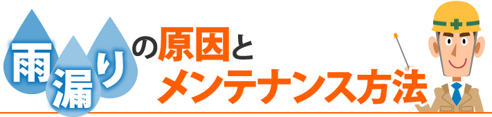 雨漏りの原因とメンテナンス方法