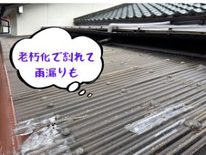 老朽化で割れてしまったポリカーボネートの波板