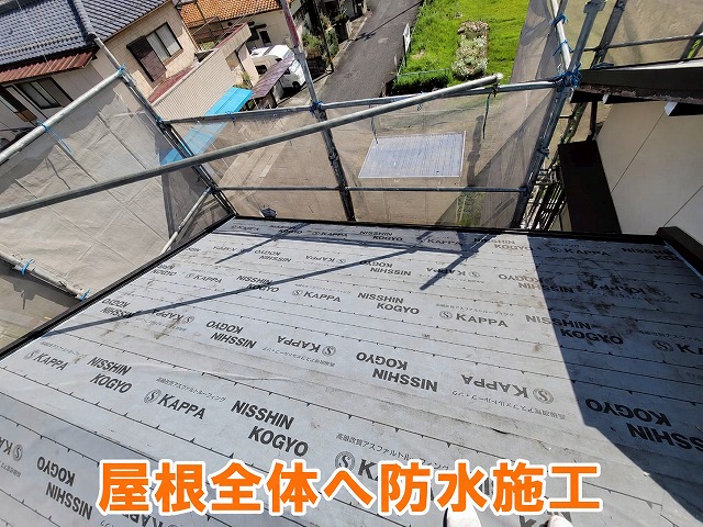 屋根全面の防水層