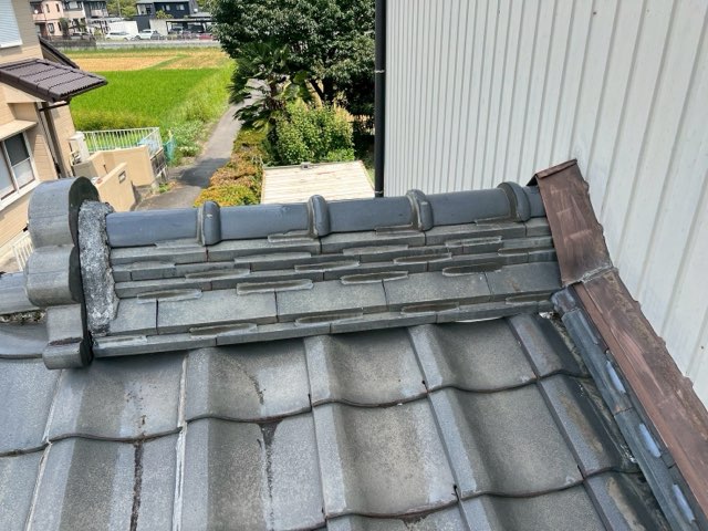 美濃加茂市加茂野町にて雨漏り部分棟の積み替え工事施工前の写真