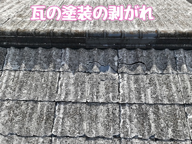 塗装剥がれの屋根材
