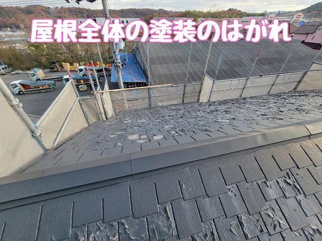 塗装が剥がれた屋根