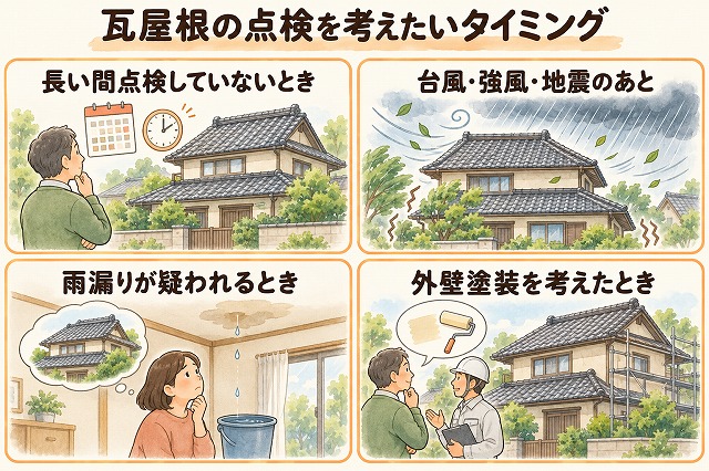 瓦屋根の点検を考えたいタイミング