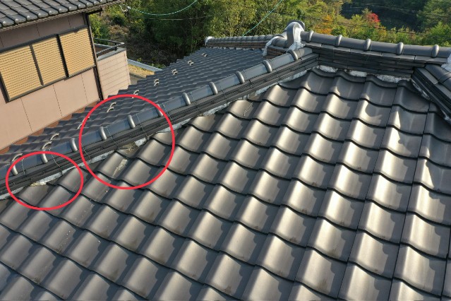 多治見市西坂町　棟のずれ