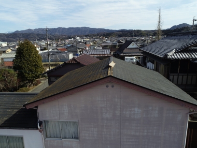瑞浪市　上から見た屋根の写真