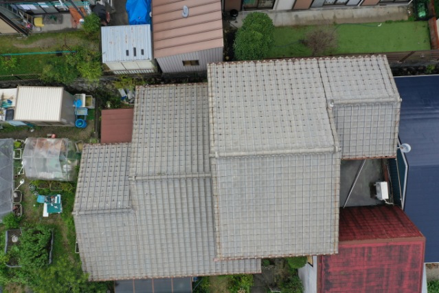 可児市　上から見た屋根の写真