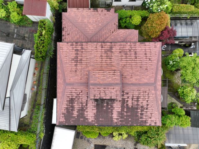 可児市で雨漏り現地調査｜瓦のかけや苔を確認しカバールーフ工事をご提案