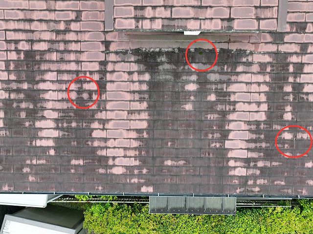 可児市桜ヶ丘 上から見た屋根の写真