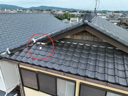 瀬戸市南山町　漆喰のはがれ