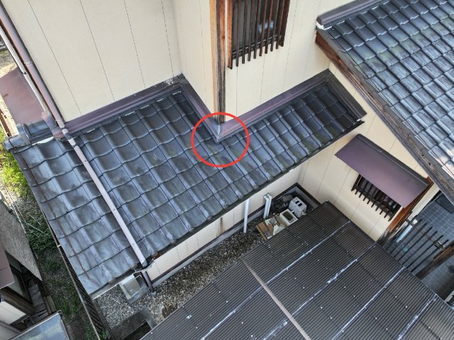 瑞浪市 壁際の瓦ずれ