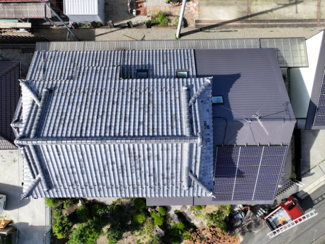 多治見市平井町　上から見た屋根の写真
