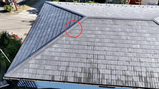 赤坂町 瓦にひび