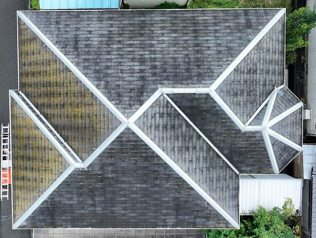 春日井市熊野町にてスレート屋根からカバー工事と外壁塗装をご依頼頂いたお客様の現調時の写真