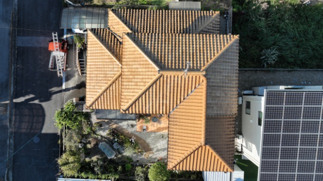 可児市桜ケ丘　上から見た屋根の写真