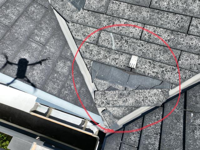 多治見市西坂町　瓦が抜けてる写真