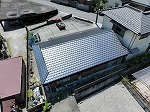 可児市　和瓦からの雨漏り　栄四郎瓦のプラウドUU40Gで葺きかえ　ドローンでの施工後写真