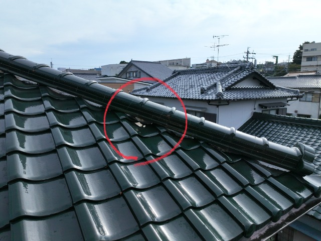 瀬戸市市場町　漆喰剥がれ