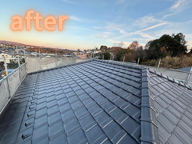 多治見市幸町 施工後2階屋根の様子