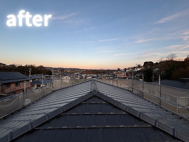多治見市幸町 屋根リフォーム施工後の屋根全体の様子