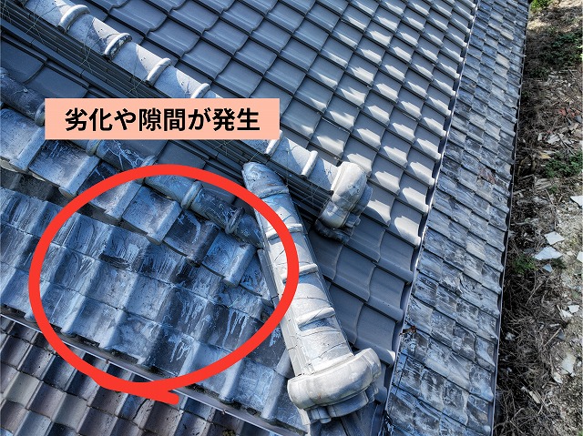 谷部分と雨樋付近の様子