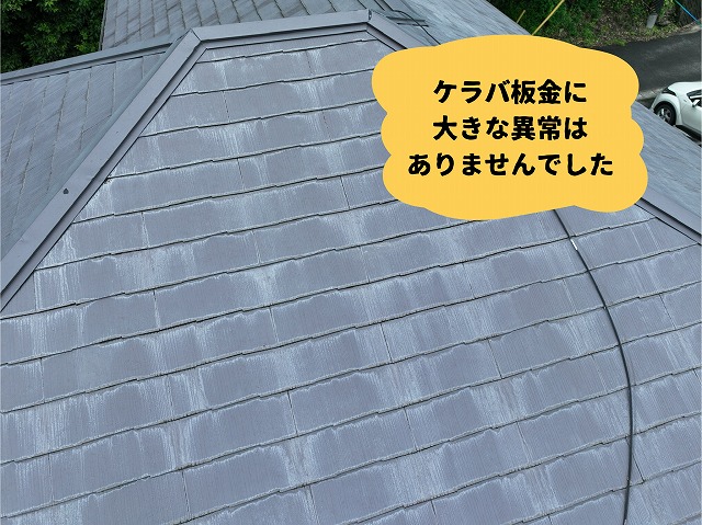 美濃加茂市にてケラバ板金の状態を点検している様子