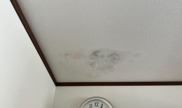 室内天井に現れた雨染み