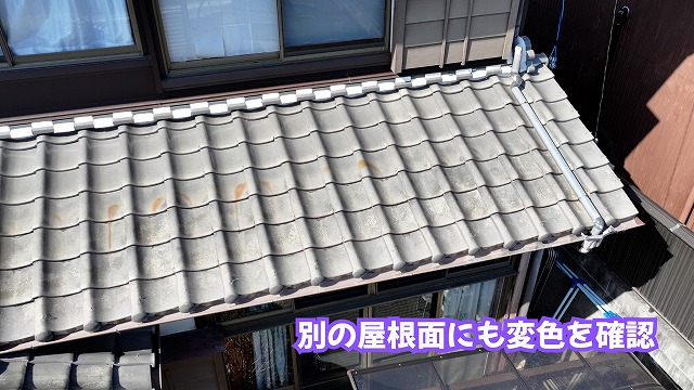 美濃加茂市の瓦屋根で確認した茶色い変色と瓦の状態