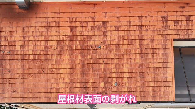 屋根材表面の剥がれ