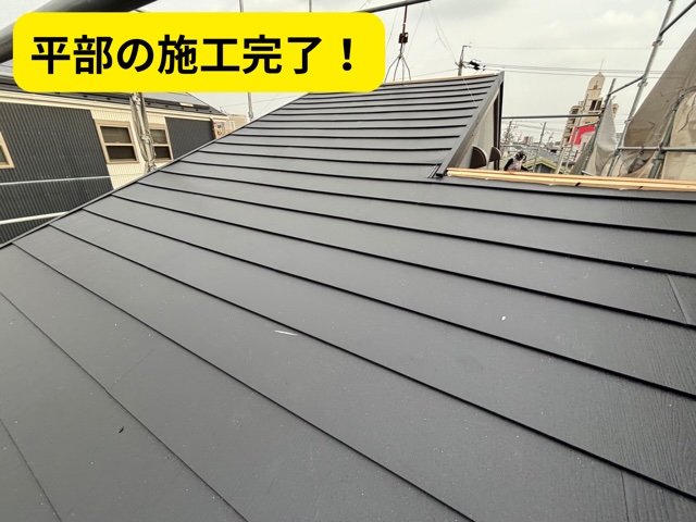 名古屋市にてガルテクトの平部施工が完了した様子
