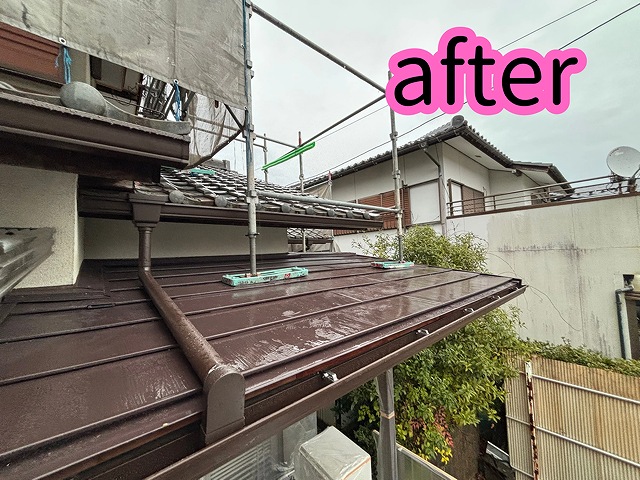 可児市愛岐ヶ丘で屋根工事を行った様子