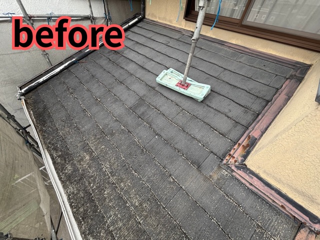 春日井市にて1階屋根施工前のビフォー写真