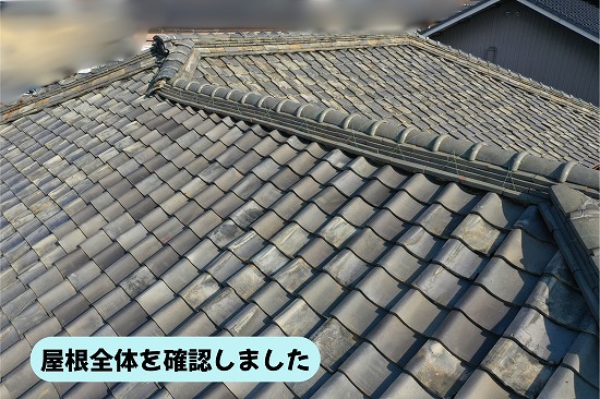 美濃加茂市で瓦屋根をドローン点検！棟の破損や谷部の植物繁殖を発見しました