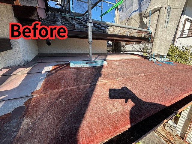 可児市愛岐ヶ丘で屋根工事を行った様子