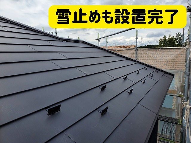 瑞浪市にて雪止め設置完了の様子